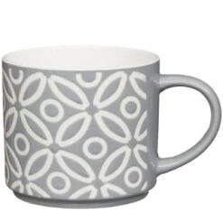 B&M Jumbo Embossed Stacking Mugs 4pk -Kitchen Style Deals Store 329369 Jumbo Embossed Stacking Mugs Set of 4 2