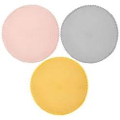 B&M Grey Round Pom Pom Placemats 4pk 9 B&M Grey Round Pom Pom Placemats 4pk -Kitchen Style Deals Store 355688 355688 355689 pom pom placemats main