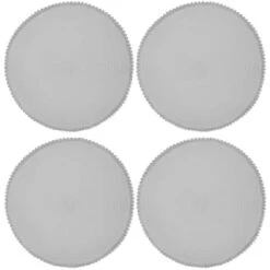 B&M Grey Round Pom Pom Placemats 4pk 8 B&M Grey Round Pom Pom Placemats 4pk -Kitchen Style Deals Store 355688 pom pom placemats grey 3