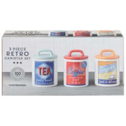 B&M Retro Canister Set 3pc -Kitchen Style Deals Store 356953 storage canisters retro tea coffee sugar main