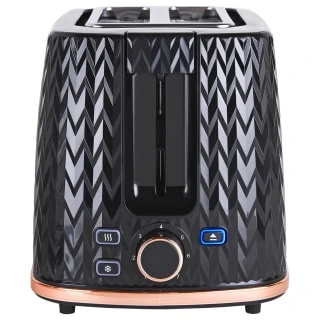 Goodmans Textured 2 Slice Toaster - Black & Rose Gold 3 Goodmans Textured 2 Slice Toaster - Black & Rose Gold - Image 3