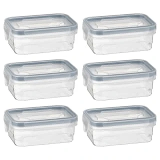 B&M Clip Top Mini Food Containers 6pk - Grey 2 B&M Clip Top Mini Food Containers 6pk - Grey - Image 2