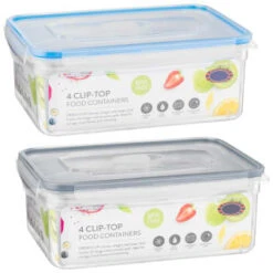 B&M Clip Top Food Containers 4pk - Blue 13 B&M Clip Top Food Containers 4pk - Blue -Kitchen Style Deals Store 369681 4pk clip top food containers group
