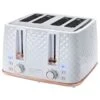 Goodmans Diamond 4 Slice Toaster - White & Rose Gold