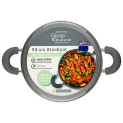 Kitchen Style Deals Store 16 George Wilkinson Non-Stick Stock Pot 24cm - Grey