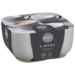 Simply Everyday Gloss Mugs 4pk - Grey -Kitchen Style Deals Store 380120 4pk simply everyday mugs grey 2