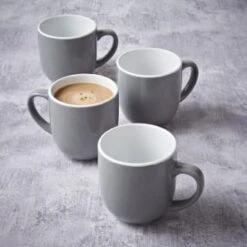 Simply Everyday Gloss Mugs 4pk - Grey -Kitchen Style Deals Store 380120 4pk simply everyday mugs grey