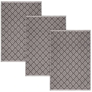 B&M Grey Textured Tea Towels 3pk 2 B&M Grey Textured Tea Towels 3pk - Image 2