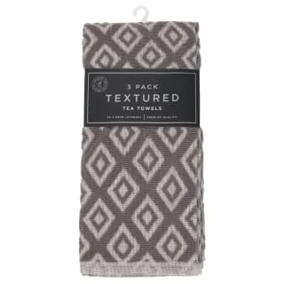 B&M Grey Textured Tea Towels 3pk 1 B&M Grey Textured Tea Towels 3pk