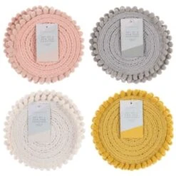 B&M Pom Pom Coasters - Grey 4pk 7 B&M Pom Pom Coasters - Grey 4pk -Kitchen Style Deals Store 380383 380384 380492 380495 4pk harmony pom pom coasters