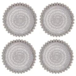 B&M Pom Pom Coasters - Grey 4pk 6 B&M Pom Pom Coasters - Grey 4pk -Kitchen Style Deals Store 380383 4pk harmony pom pom coasters grey 2