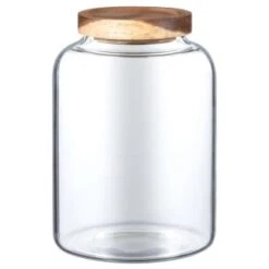 B&M Homestead Large Airtight Glass Jar With Acacia Lid