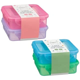 Sandwich Clip Lock Lunchbox 2pk - Blue & Green 2 Sandwich Clip Lock Lunchbox 2pk - Blue & Green - Image 2