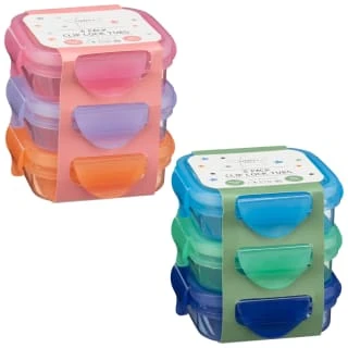 Simply Kids Clip Lock Tubs 3pk - Blue & Green 2 Simply Kids Clip Lock Tubs 3pk - Blue & Green - Image 2