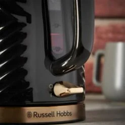 Russell Hobbs Groove Kettle 1.7L - Black & Gold -Kitchen Style Deals Store 386647 russell hobbs groove black and gold kettle 3