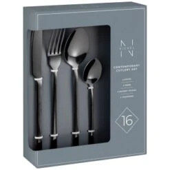 B&M Nickel Contemporary Cutlery Set 16pc 3 B&M Nickel Contemporary Cutlery Set 16pc -Kitchen Style Deals Store 390397 contemporary cutlery set