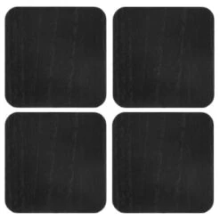 B&M Black Wooden Coasters 4pk -Kitchen Style Deals Store 390404 4pk wooden coasters solid wood black 2