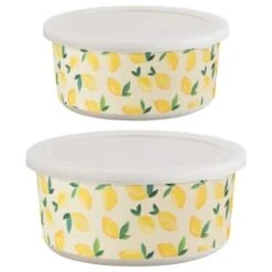 B&M Round Tubs 2pk - Lemons -Kitchen Style Deals Store 392928 2pk reuse and repurpose round tubs lemon 6