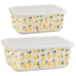 B&M Rectangular Tubs 2pk - Lemons 13 B&M Rectangular Tubs 2pk - Lemons -Kitchen Style Deals Store 392929 2pk reuse and repurpose rectangle tubs lemon 3