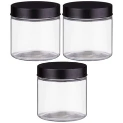 Set Of 3 Jars With Black Lids -Kitchen Style Deals Store 394387 set 3 jars with black lids 2