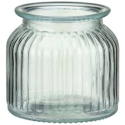 B&M Small Ribbed Glass Jar With Wooden Lid -Kitchen Style Deals Store 394427 ribbed glass jar with wooden lid small 3