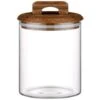 B&M Small Glass Jar With Acacia Wood Lid