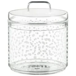 Kitchen Style Deals Store -Kitchen Style Deals Store 396484 3pk printed glass stackable storage jars white 3