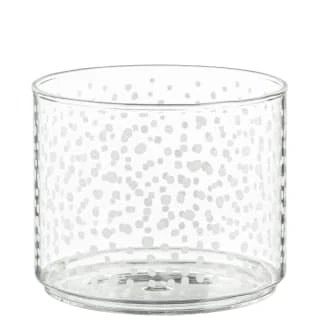 B&M Printed Glass Stackable Storage Jars 3pc - White 3 B&M Printed Glass Stackable Storage Jars 3pc - White - Image 3